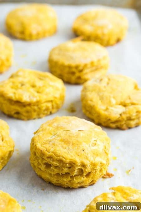 Golden Pumpkin Delights 9 Warm pumpkin biscuits fresh out of the oven, steam gently rising.