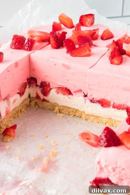 Velvet Strawberry Cream Bars 9 No Bake Strawberry Lasagna dessert.