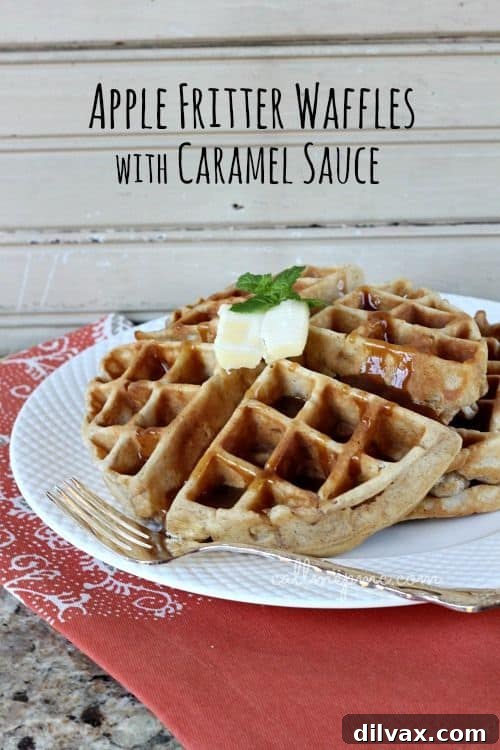 Autumn Apple Magic: 25 Recipes for Sweet and Savory Treats 9 Blue Ribbon Apple Fritter Waffles with luscious Caramel Sauce