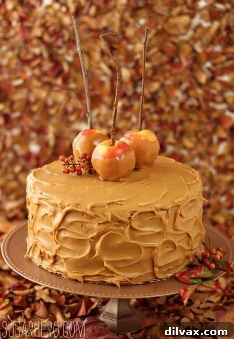 Autumn Apple Magic: 25 Recipes for Sweet and Savory Treats 11 Decadent Caramel Apple Cake with luscious salted caramel buttercream