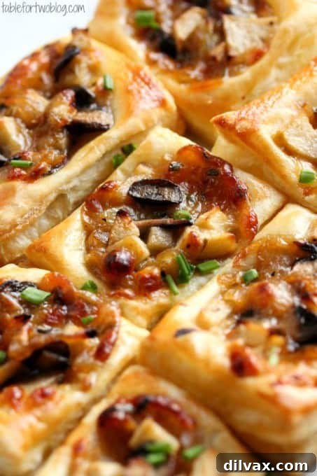 Autumn Apple Magic: 25 Recipes for Sweet and Savory Treats 18 Gourmet Caramelized Onion, Mushroom, Apple & Gruyere Bites appetizer