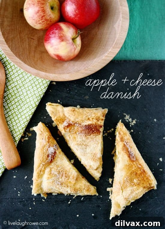 Autumn Apple Magic: 25 Recipes for Sweet and Savory Treats 3 Flaky Apple and Cheese Danish pastry with sweet apple filling and creamy cheese