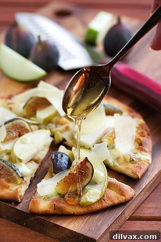 Autumn Apple Magic: 25 Recipes for Sweet and Savory Treats 22 Gourmet Warm Fig, Apple and Gorgonzola Flatbread, a unique flavor combination
