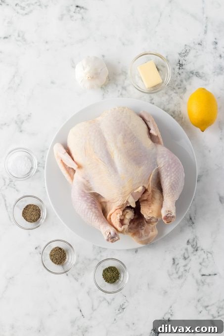 Golden Crispy Air Fryer Whole Chicken 4 Essential ingredients for Air Fryer Whole Chicken recipe.