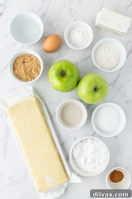 Ingredients for Apple Crumble Danish.
