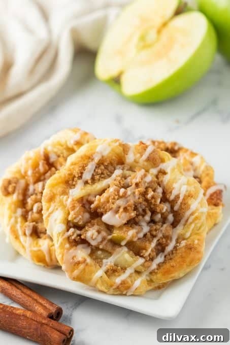 Apple Danish with a crumb topping.