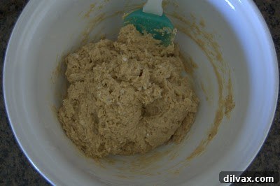 Day 241 - Delicious Peanut Butter Banana Muffins 3 Muffin batter mixed and ready to fill the tin