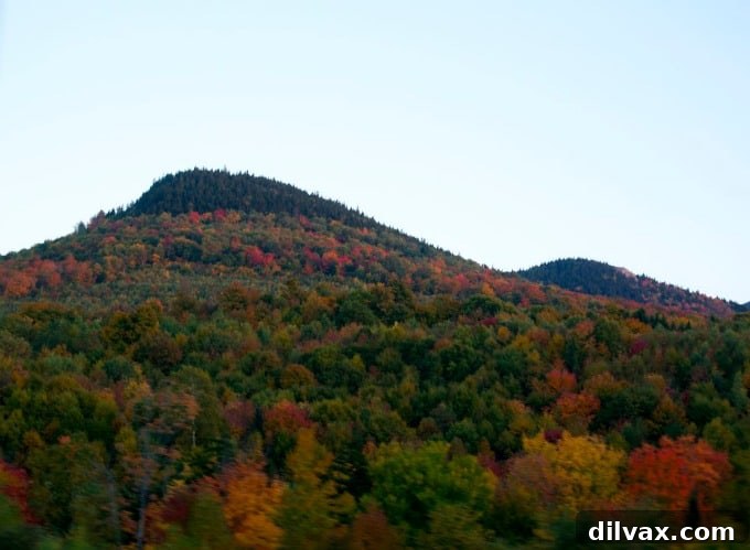 Majestic mountains adorned with brilliant New Hampshire fall colors
