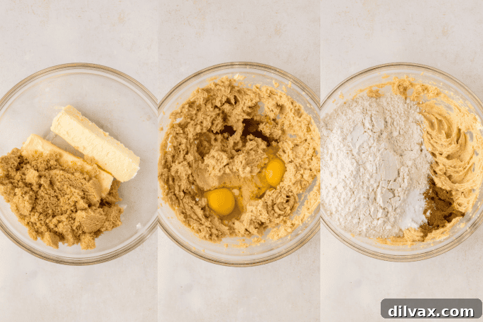 First set of process photos for Pecan Cookies.