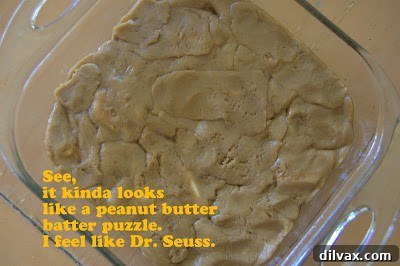 Remaining batter carefully placed over the apple layers, forming the top crust of the bars.