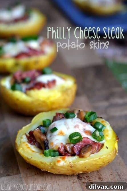 Classic Philly Cheese Steak Potato Skins