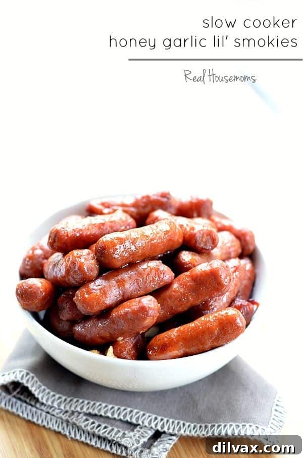 Easy Slow Cooker Honey Garlic Lil' Smokies