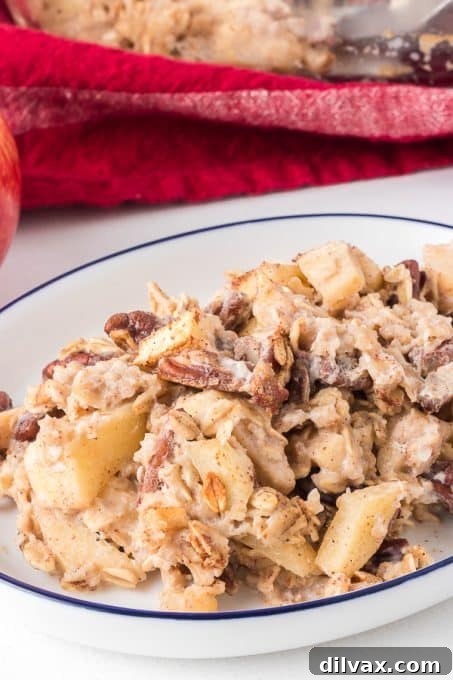 Baked Apple Oatmeal with fresh apples and spices.