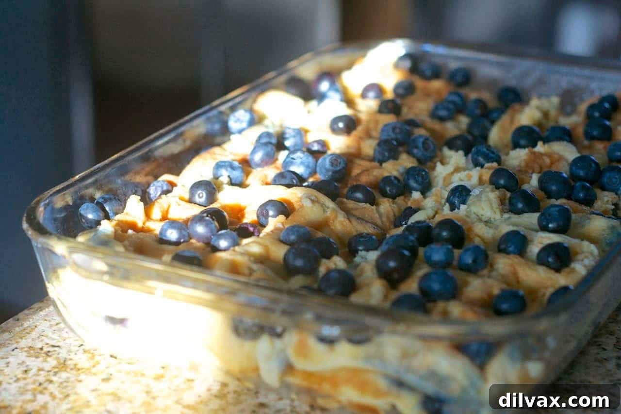 Fresh blueberries waiting to be used in baked waffles