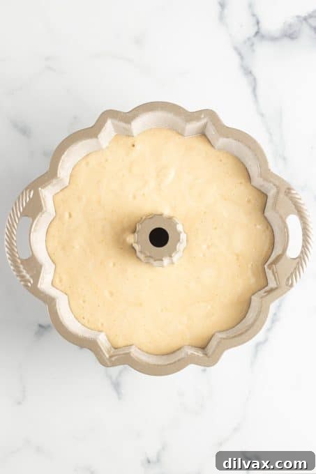 Golden Maple Cloud Cake 6 A chiffon cake ready for the oven.