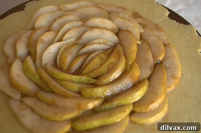 Rustic Cinnamon Pear Tart 15 Another view of the delicious Cinnamon Pear Galette, showcasing its rustic beauty.