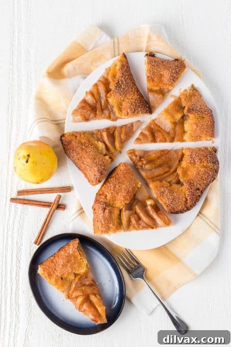 Rustic Cinnamon Pear Tart 9 A whole Cinnamon Pear Galette, beautifully baked with a golden crust and spiced pear filling.