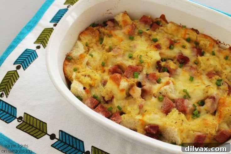 Decadent Croque Monsieur Strata with melted cheese