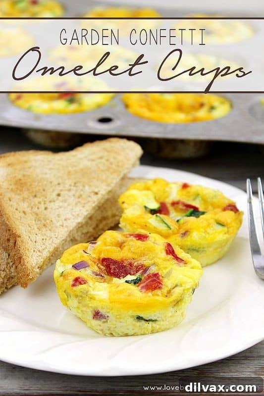 Colorful Garden Confetti Omelet Cups with fresh herbs