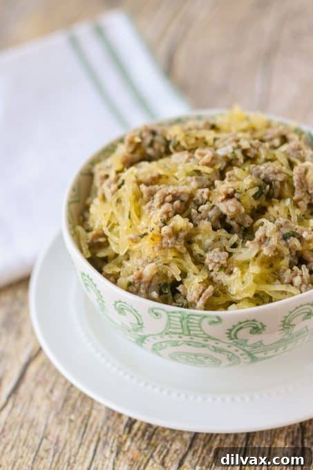 Hearty Sausage Spaghetti Squash Bake 3 Sausage Spaghetti Squash