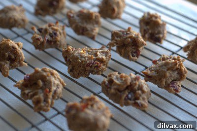 Baked Almond Butter Cranberry Cookies cooling on a wire rack.