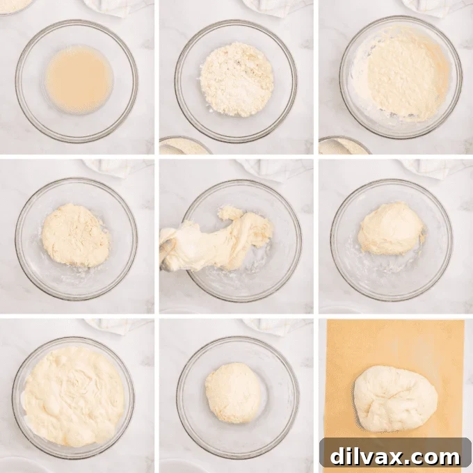 Rustic Dutch Oven Loaf 6 First set of process photos for Dutch Oven Bread.