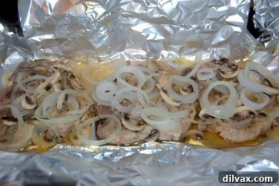 Baked Foil Packet with Pork Chops Inside