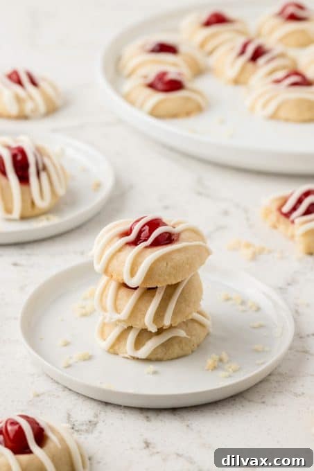 Cherry Thumbprint Delights 10 A pair of beautifully simple Cherry Thumbprints.