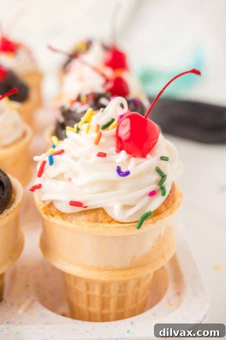 Sweet Cone Cupcakes 10 Cupcakes inside ice cream cones.