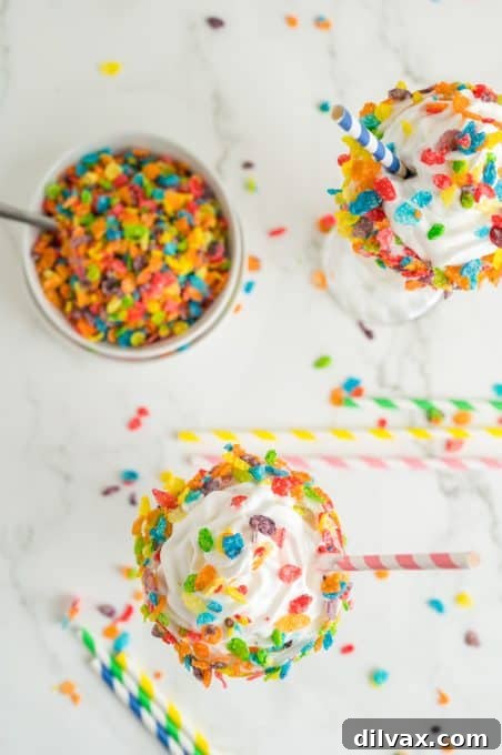 Fruity Cereal Milkshake 7 Breakfast rice cereal used to make milkshakes.