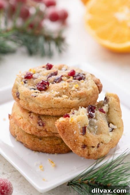 Beautifully arranged Cranberry Orange Cookies on a cooling rack