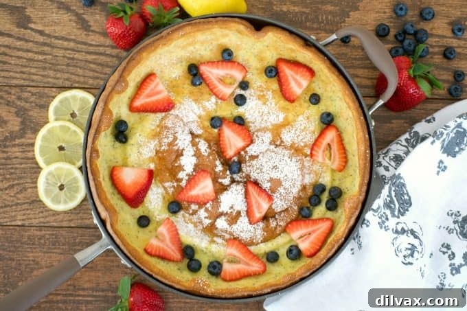 Decadent Brown Butter Rum Banana Bread 9 This Lemon Poppy Seed Dutch Baby is a light and fluffy pancake baked in the oven. With a light lemon flavor, it's a perfect breakfast treat for the weekend.