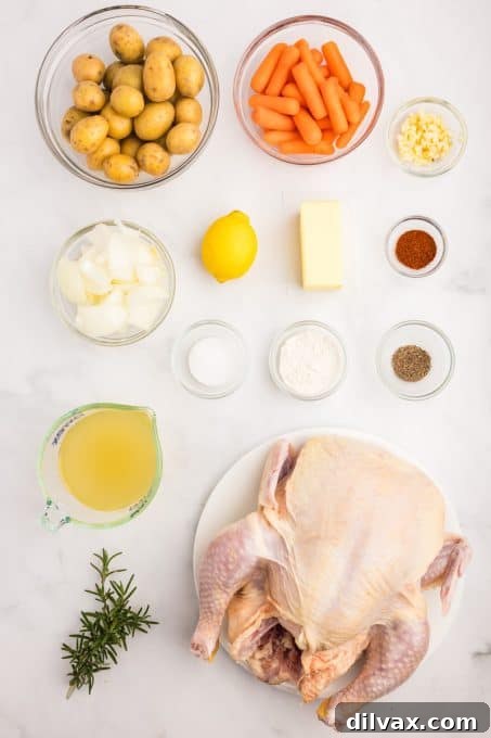 Ingredients for Dutch Oven Chicken.