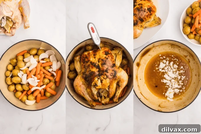 Comforting Dutch Oven Chicken 6 Second set of process photos for Dutch Oven Chicken.