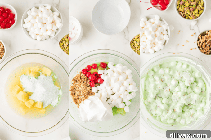 Process photos for Watergate Salad