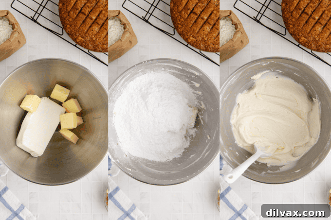 Third set of process photos for Pineapple Carrot Cake creation.