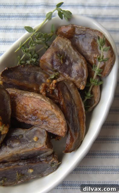 Roasted Thyme Blue Potatoes