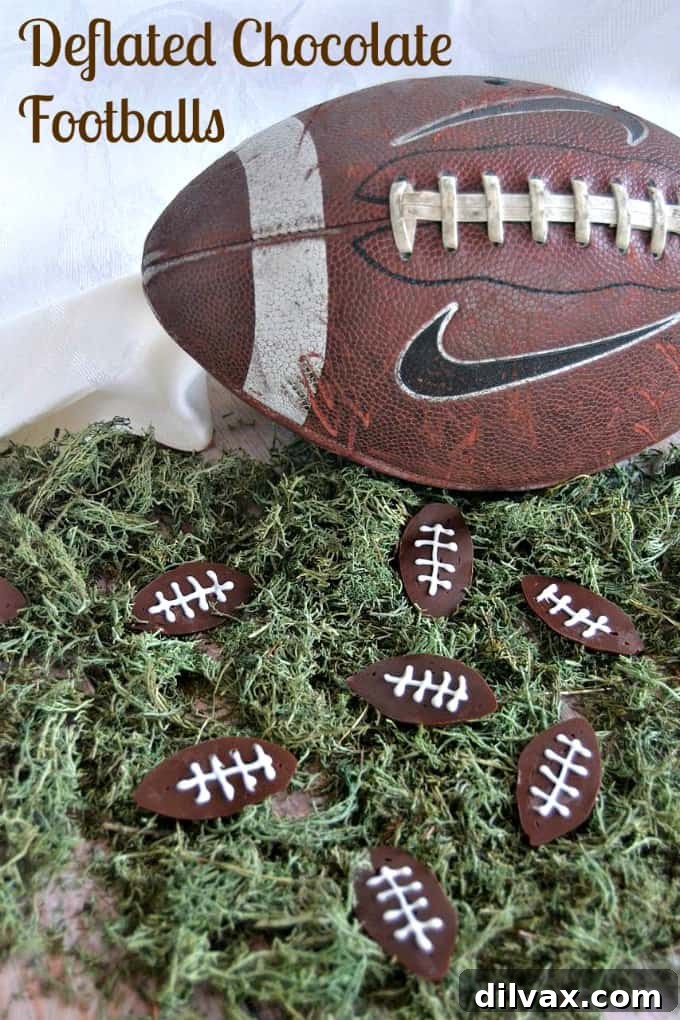 The Pressure Drop 4 Deflated Footballs - cute chocolate footballs made with chocolate and fun to serve for Game Day!