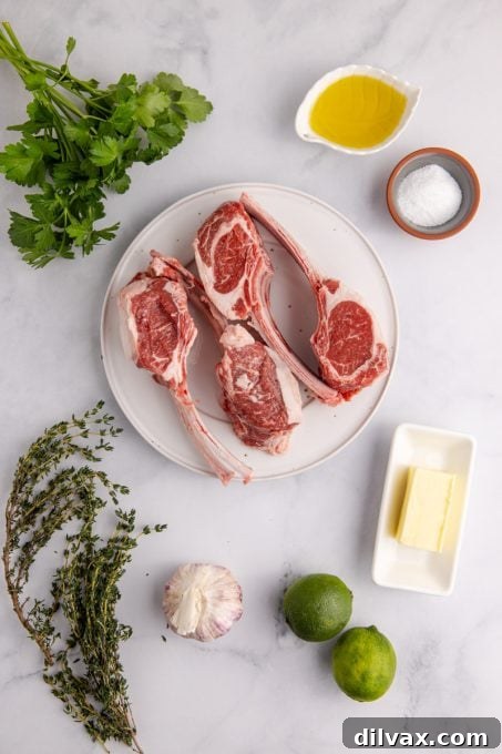 Ingredients for Lamb Chops Recipe.
