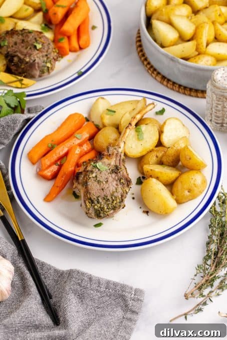 Lamb, carrots, and potatoes for a perfect Easter dinner.