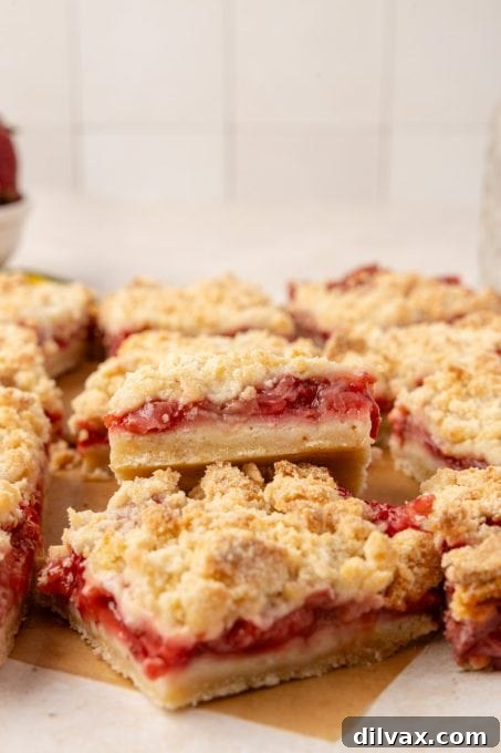 A bite taken out of a Strawberry Crumble Bar