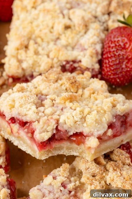 Final plated Strawberry Bars ready to be served