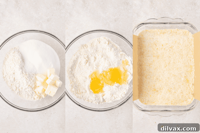 First steps of making Easy Strawberry Bars: mixing crust ingredients