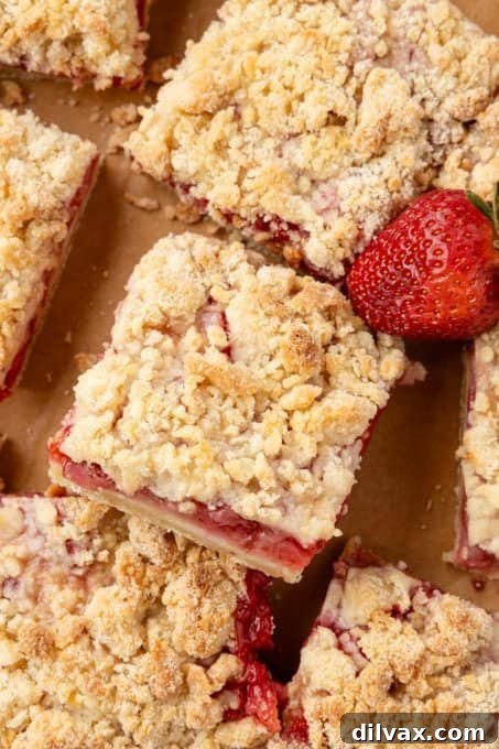 Side view of Strawberry Shortbread Bars showing layers