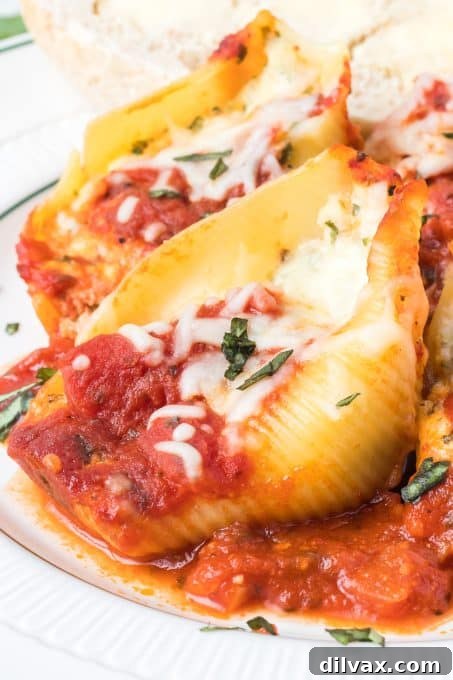 Platter of Chicken Stuffed Shells, ready for serving