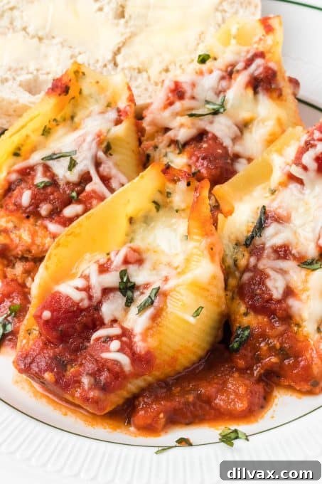 Cheesy Chicken Stuffed Shells, fresh out of the oven