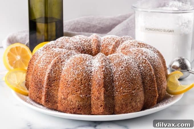 Lemon Olive Oil Cake, a moist and tender dessert bursting with fresh lemon flavor.