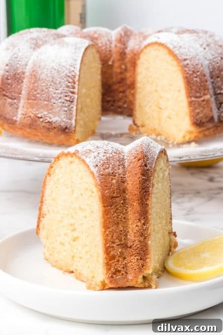 Another beautiful shot of the Lemon Olive Oil Cake, showcasing its texture.