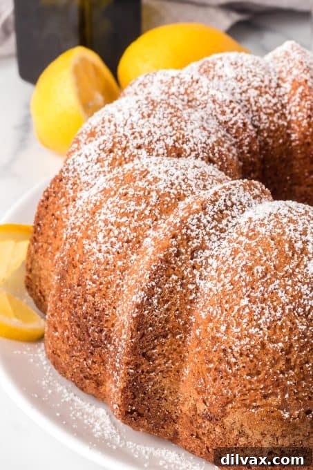 A delicious olive oil cake infused with lemon, ready to be served.