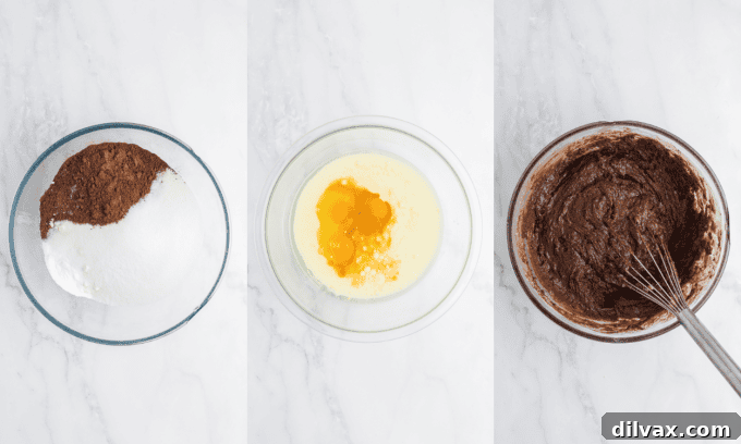 First set of process photos for Buttermilk Chocolate Cake.